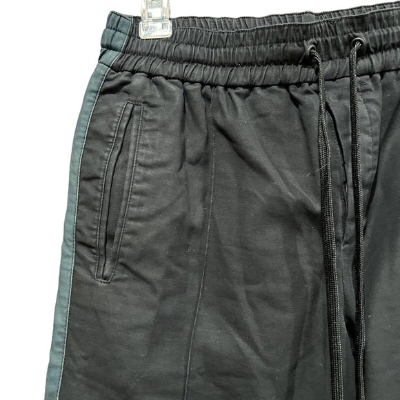 Kenzo Pants Men 27 waist Black Green Strip Pull On Draw String - Picture 2 of 15